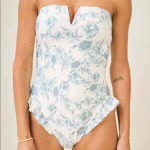 Hermoza x Loverly Grey Abigail Strapless One-Piece Swimsuit Daylight Saunter 2